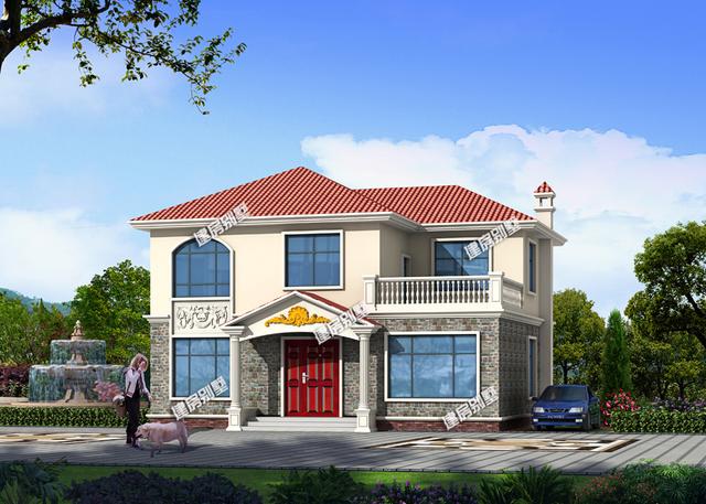 3棟面寬12.6米二層別墅設(shè)計(jì)圖，兩款帶堂屋設(shè)計(jì)