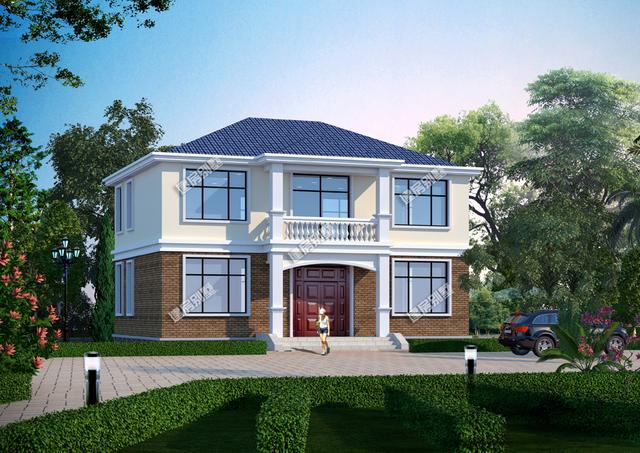 3棟面寬12.6米二層別墅設(shè)計(jì)圖，兩款帶堂屋設(shè)計(jì)