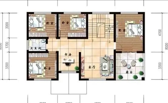 農(nóng)村三層實用耐看帶車庫自建別墅設計圖，室內(nèi)采光通風，戶型美觀實用
