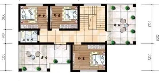 農(nóng)村三層實用耐看帶車庫自建別墅設計圖，室內(nèi)采光通風，戶型美觀實用