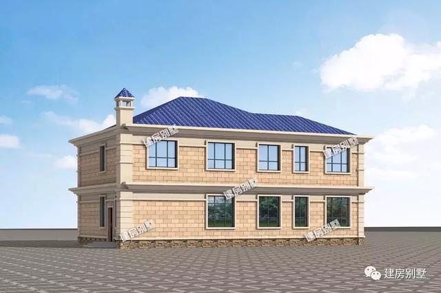 2棟兩層自建房設計圖，第一棟配單獨的大堂屋，第二棟帶車庫