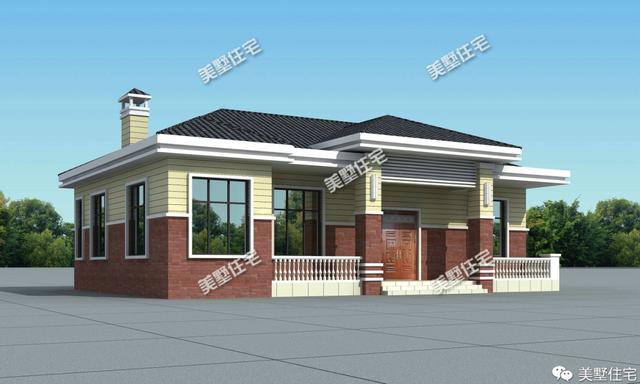 經(jīng)濟實用的農(nóng)村一層小別墅設計圖，造價低，外觀漂亮，布局也美