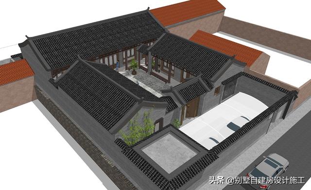 農(nóng)村四合院設(shè)計圖紙，主院功能十分齊全，可滿足業(yè)主的不同需求