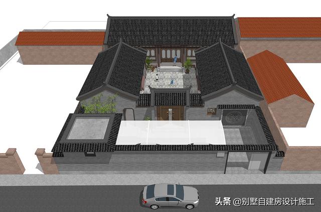 農(nóng)村四合院設(shè)計圖紙，主院功能十分齊全，可滿足業(yè)主的不同需求