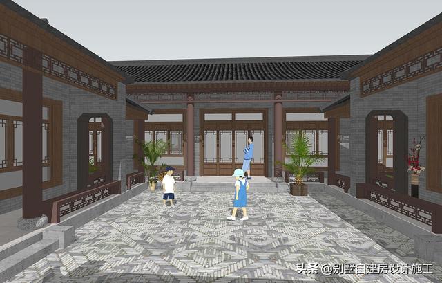 農(nóng)村四合院設(shè)計圖紙，主院功能十分齊全，可滿足業(yè)主的不同需求