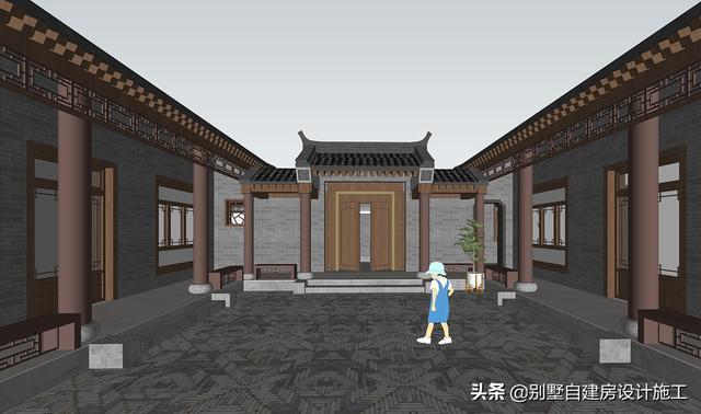 農(nóng)村四合院設(shè)計圖紙，主院功能十分齊全，可滿足業(yè)主的不同需求