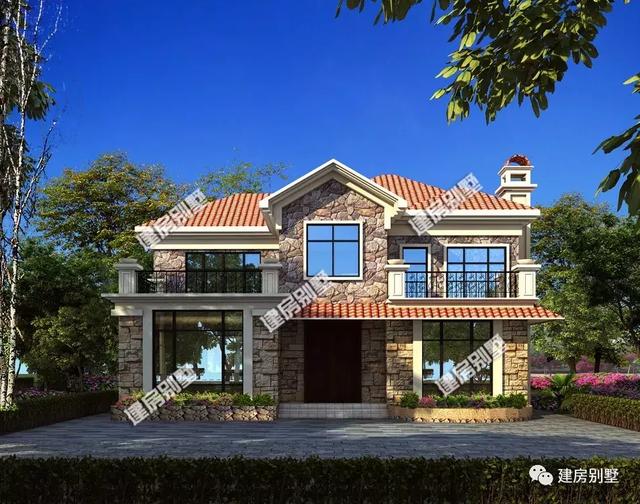 很漂亮的兩棟農(nóng)村別墅設(shè)計圖，層次感很好，值得建造