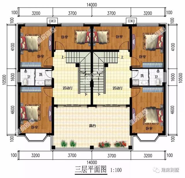 50萬(wàn)建四層平屋頂?shù)碾p拼別墅設(shè)計(jì)圖，既經(jīng)濟(jì)又美觀