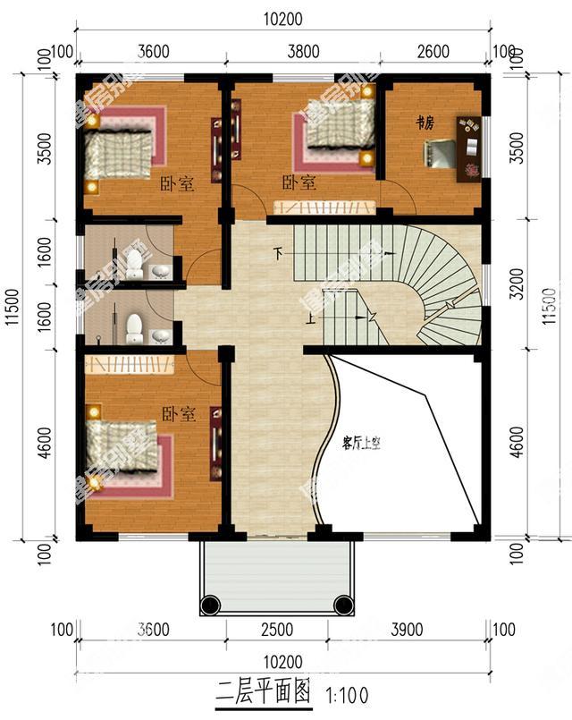 江西開(kāi)間10.2米的3棟復(fù)式別墅設(shè)計(jì)圖，建房風(fēng)格更加簡(jiǎn)單大方化