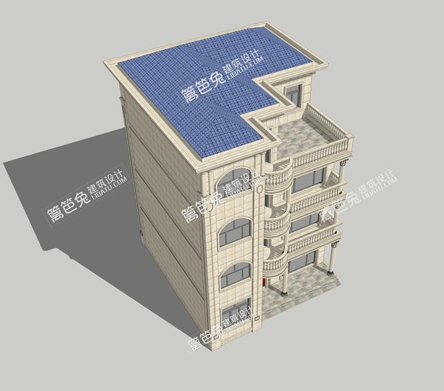 占地只有100平米的四層別墅設(shè)計(jì)圖，每層都有公衛(wèi)和套房以及大陽(yáng)臺(tái)