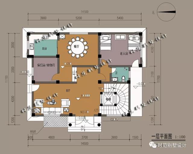 帶電梯的華麗復式別墅設(shè)計圖，功能齊全，簡直是一種享受