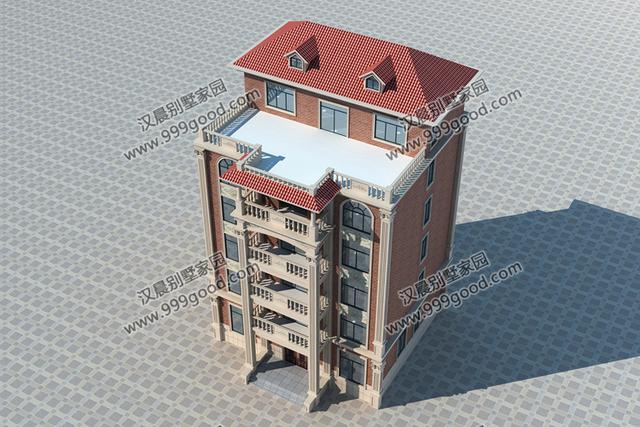 氣派6層漂亮別墅設(shè)計圖，通體的落地窗設(shè)計，更顯得時尚潮流