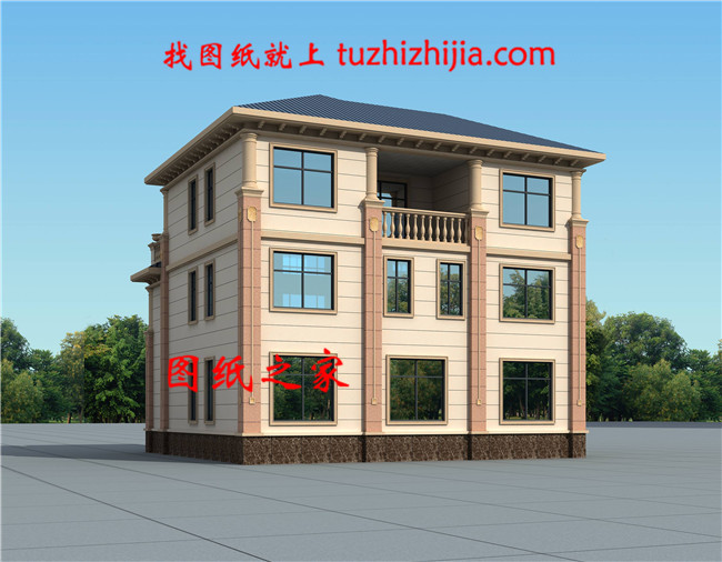 三層新農(nóng)村140平方米房屋設(shè)計(jì)圖紙，全套施工圖及效果圖