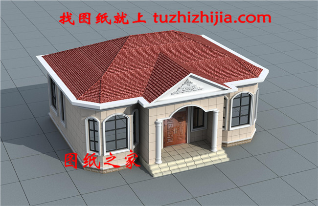 120平方米農(nóng)村一層平房別墅設(shè)計(jì)CAD圖紙