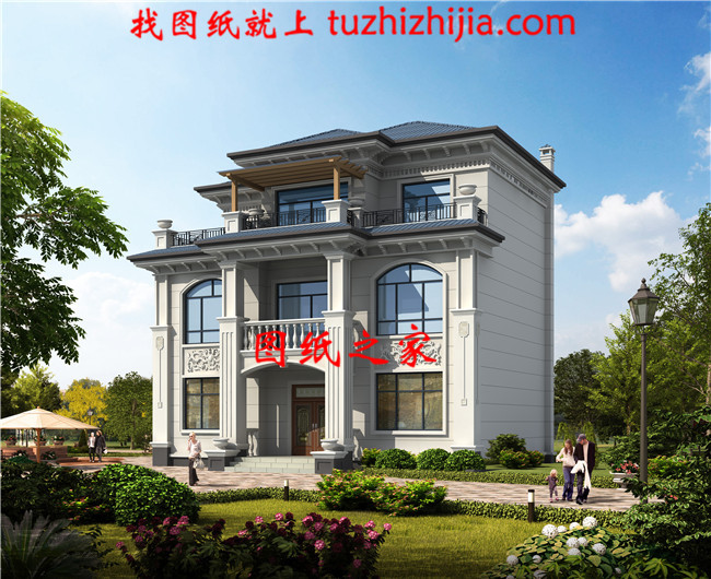 歐式新農(nóng)村自建三層建筑施工設(shè)計(jì)圖紙及效果圖大全