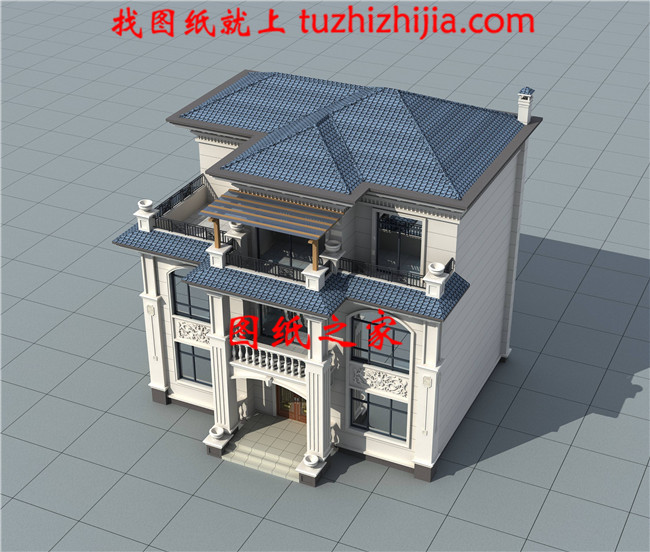 歐式新農(nóng)村自建三層建筑施工設(shè)計(jì)圖紙及效果圖大全