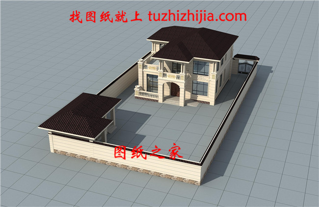 歐式二層別墅戶型圖（帶全套Cad設(shè)計施工圖+效果圖）