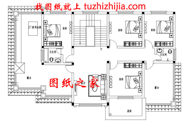 歐式二層別墅平面圖，全套cad設(shè)計(jì)圖紙和外觀效果圖