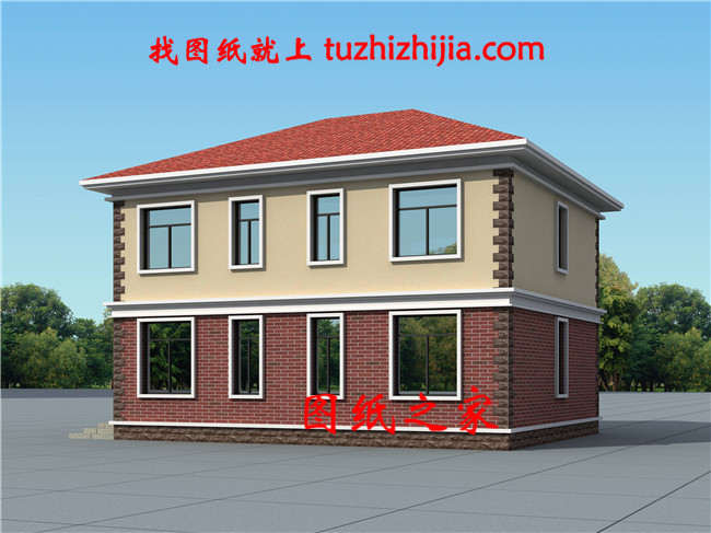 農(nóng)村二層住宅樓房設(shè)計(jì)圖紙，全套方案（施工圖+效果圖）