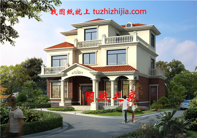 130平方米新農(nóng)村自建三層別墅設(shè)計施工圖，13x11米