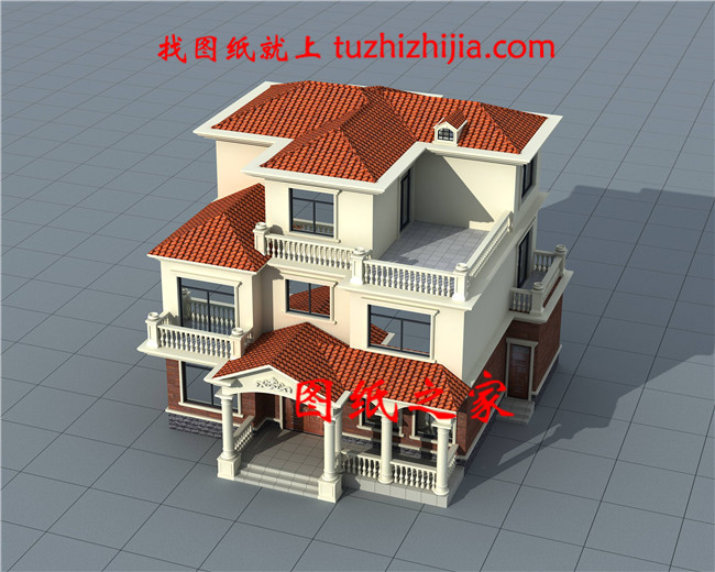 130平方米新農(nóng)村自建三層別墅設(shè)計施工圖，13x11米