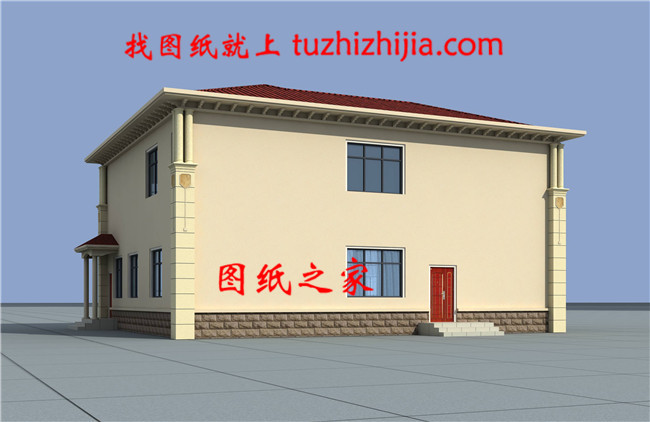 歐式二層別墅cad施工圖紙，含效果圖