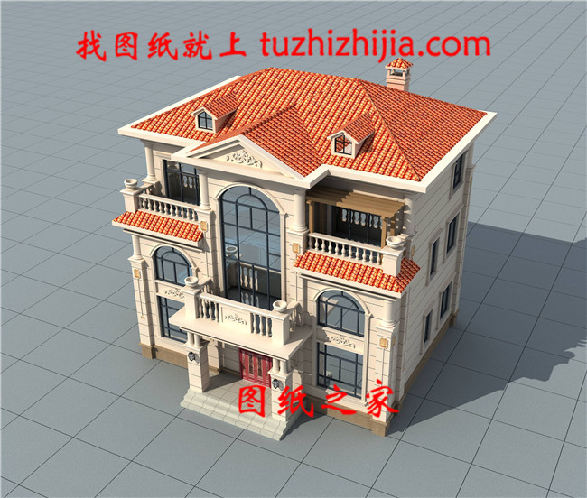 110平方米全新農(nóng)村簡(jiǎn)歐風(fēng)格三層房屋別墅效果圖，帶電梯設(shè)計(jì)