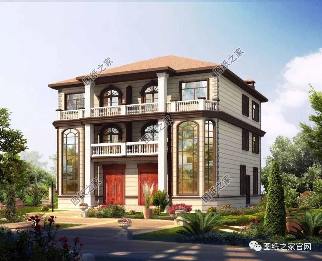 兄弟雙拼別墅二層、三層戶型方案大全（帶外觀圖片），想建雙拼的必看