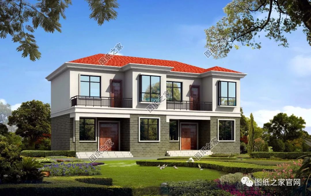 兄弟雙拼別墅二層、三層戶型方案大全（帶外觀圖片），想建雙拼的必看