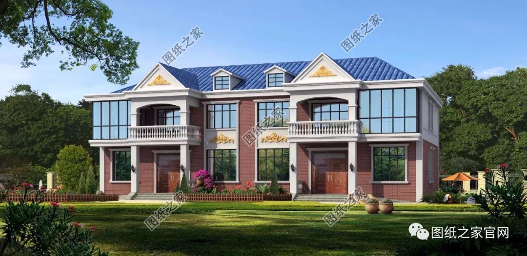 兄弟雙拼別墅二層、三層戶型方案大全（帶外觀圖片），想建雙拼的必看