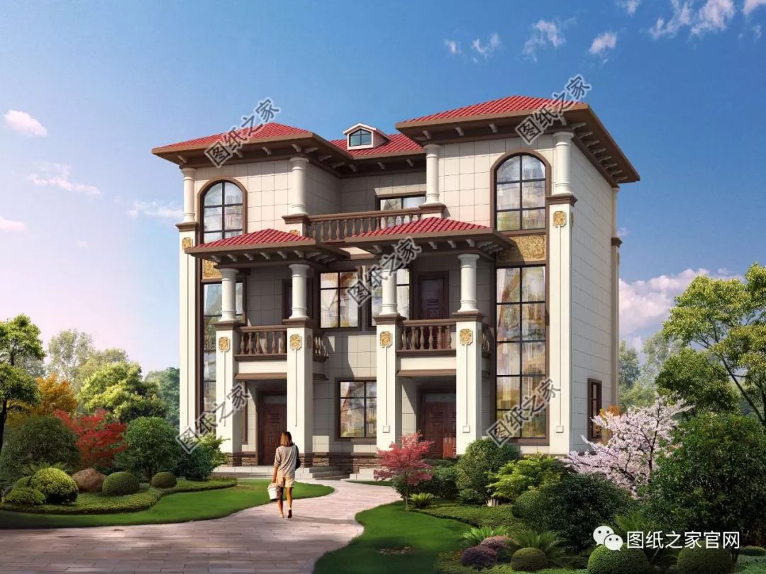 兄弟雙拼別墅二層、三層戶型方案大全（帶外觀圖片），想建雙拼的必看