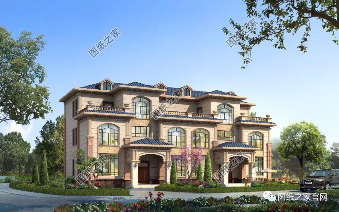 兄弟雙拼別墅二層、三層戶型方案大全（帶外觀圖片），想建雙拼的必看