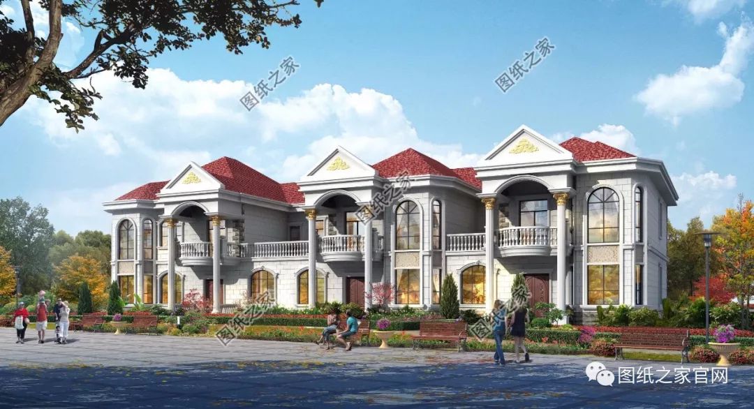 兄弟雙拼別墅二層、三層戶型方案大全（帶外觀圖片），想建雙拼的必看