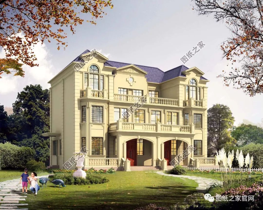 兄弟雙拼別墅二層、三層戶型方案大全（帶外觀圖片），想建雙拼的必看