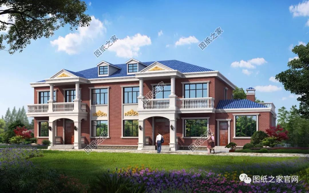 兄弟雙拼別墅二層、三層戶型方案大全（帶外觀圖片），想建雙拼的必看