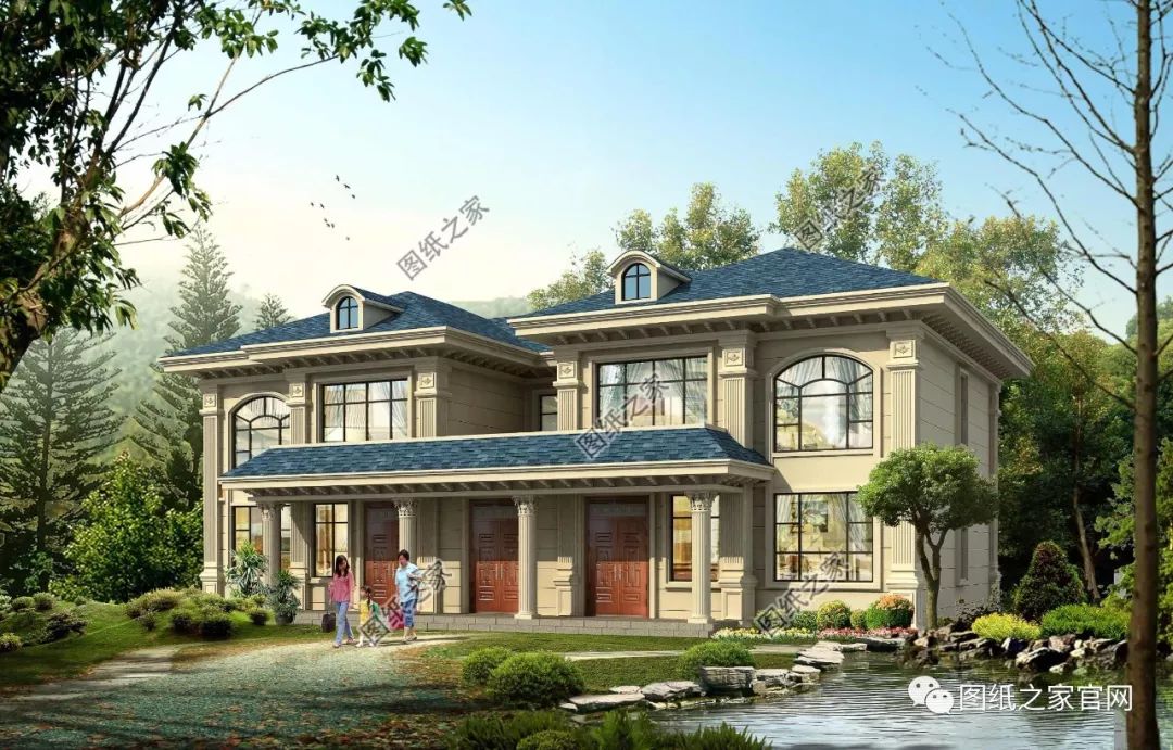 兄弟雙拼別墅二層、三層戶型方案大全（帶外觀圖片），想建雙拼的必看