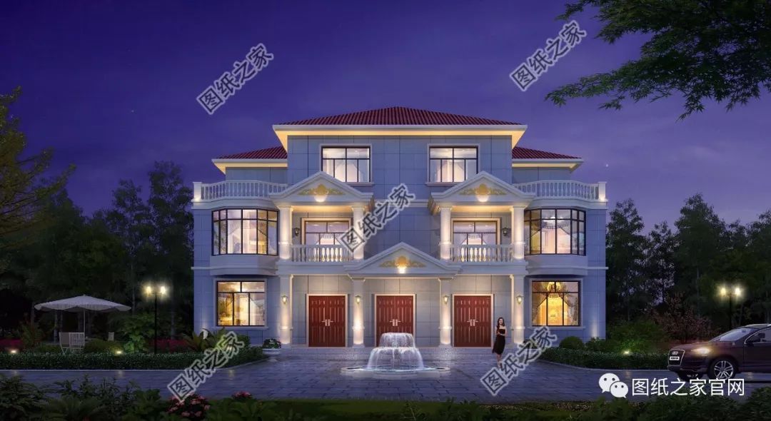 兄弟雙拼別墅二層、三層戶型方案大全（帶外觀圖片），想建雙拼的必看