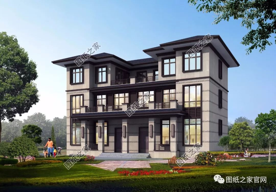 兄弟雙拼別墅二層、三層戶型方案大全（帶外觀圖片），想建雙拼的必看