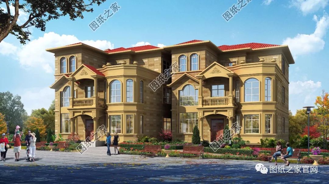 兄弟雙拼別墅二層、三層戶型方案大全（帶外觀圖片），想建雙拼的必看