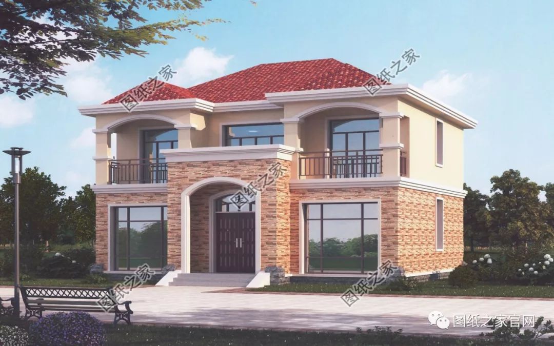 花27萬在農村自建二層小別墅，真漂亮，附戶型設計圖【建房實拍】