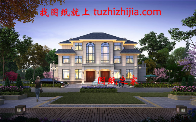 230平方農(nóng)村雙拼別墅設(shè)計圖，26x11米