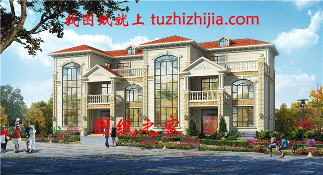 300平方米農(nóng)村節(jié)能環(huán)保的三層雙拼房屋設(shè)計(jì)圖紙大全27X12米