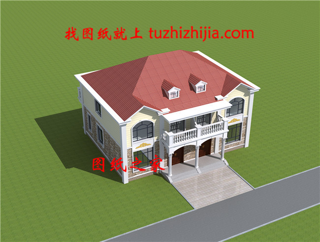 鄉(xiāng)村二層小面積雙拼房屋住宅設(shè)計(jì)圖，造價(jià)低，面積小