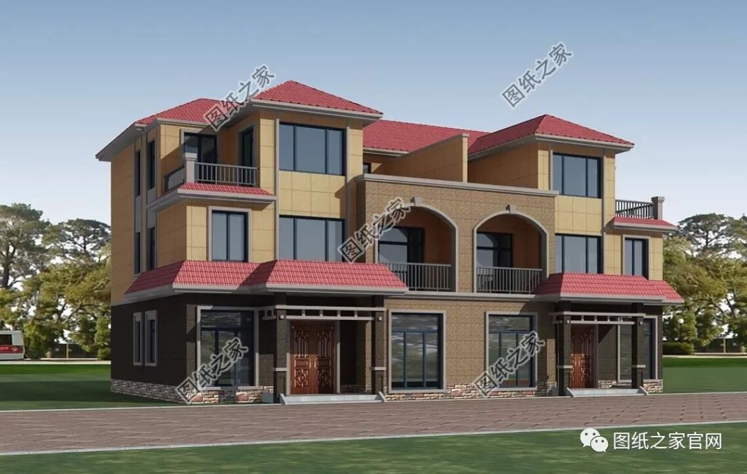 湖南兄弟自建雙拼別墅實(shí)拍圖，完工圖大氣、好看，附戶型設(shè)計(jì)【建房實(shí)拍】