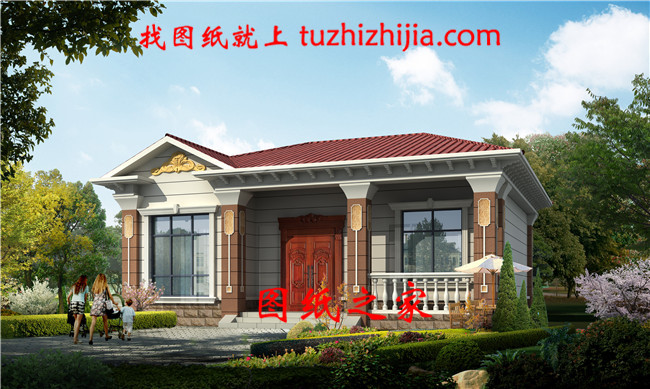 經(jīng)濟(jì)實(shí)用歐式一層小樓房設(shè)計(jì)圖，11X10米