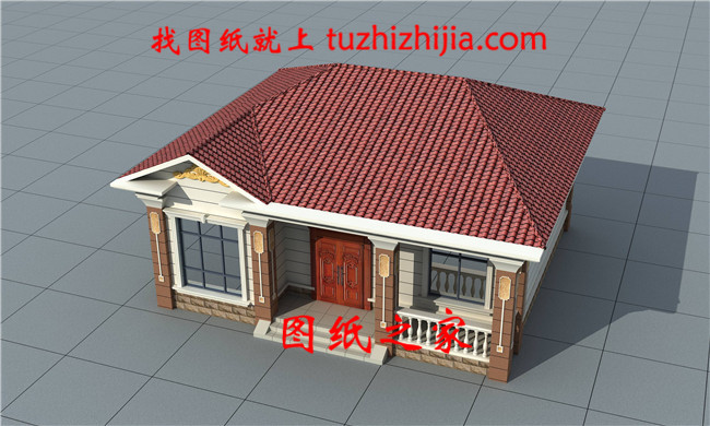 經(jīng)濟(jì)實(shí)用歐式一層小樓房設(shè)計(jì)圖，11X10米