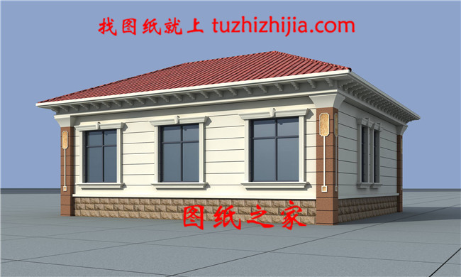 經(jīng)濟(jì)實(shí)用歐式一層小樓房設(shè)計(jì)圖，11X10米