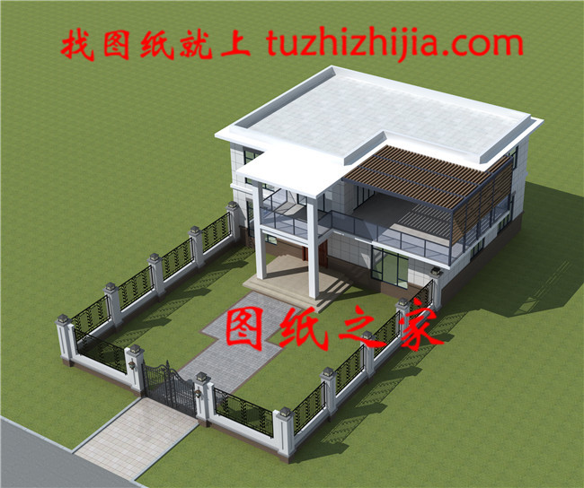 二層小別墅設(shè)計(jì)方案圖，帶cad施工圖和外觀效果圖