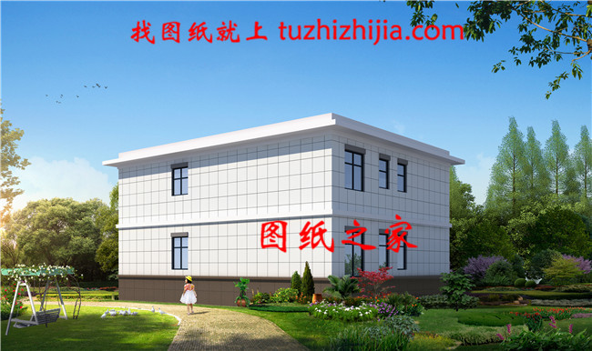 二層小別墅設(shè)計(jì)方案圖，帶cad施工圖和外觀效果圖