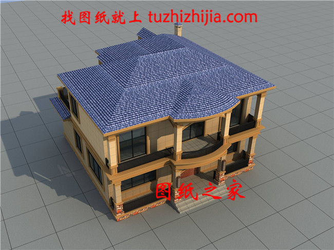 鄉(xiāng)村二層別墅設(shè)計(jì)圖紙（效果圖+全套施工方案）